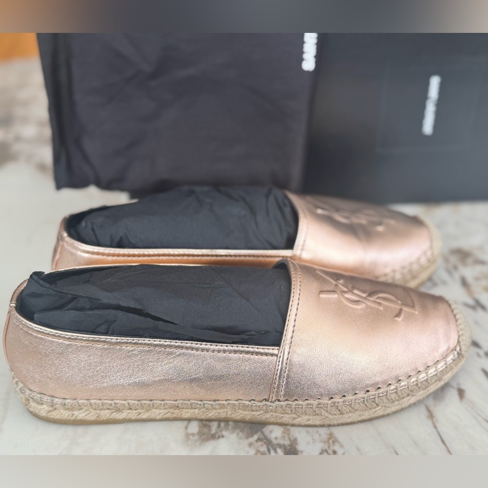 YSL Metal Blush Cassandre Espadrille